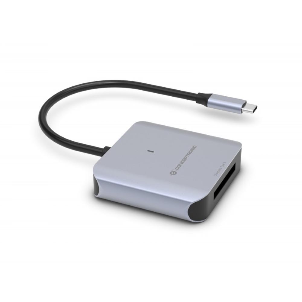 Conceptronic - BIAN08G lector de tarjeta USB 3.2 Gen 2 Type-C Gris