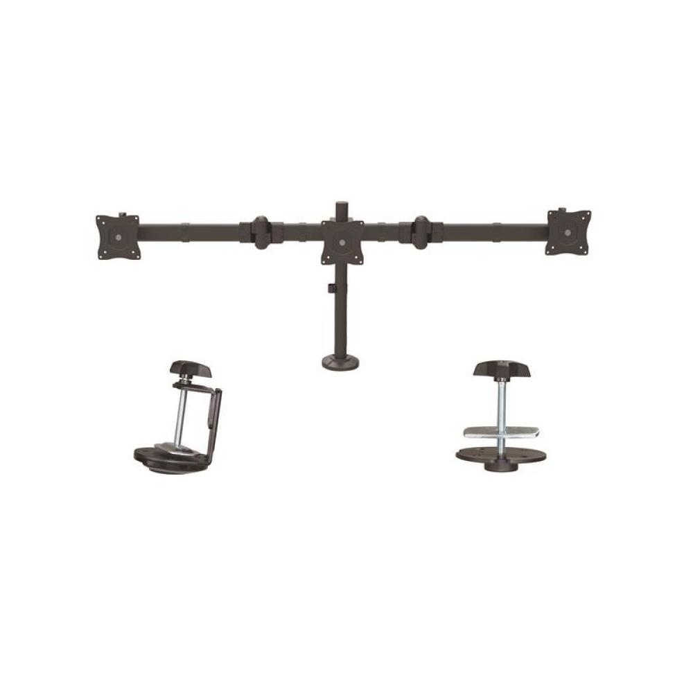 StarTech.com - Brazo para 3 Monitores de Montaje en Escritorio - Soporte VESA Ergonómico para 3 Monitores de hasta 27" - Mástil