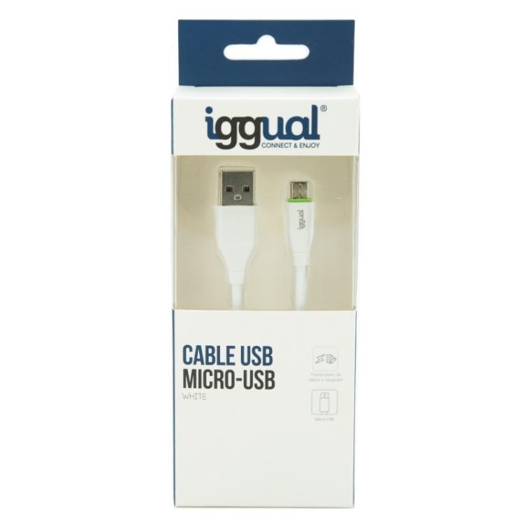 iggual - cable USB-A/micro-USB 100 cm blanco