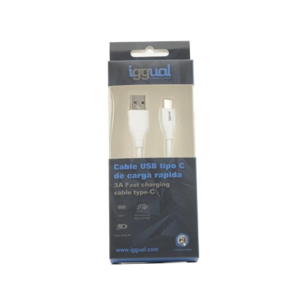 iggual - Cable USB-A/USB-C 100 cm blanco Q3.0 3A