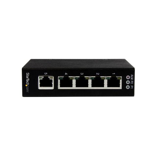 StarTech.com - Switch Conmutador Industrial Ethernet Gigabit No Gestionado de 5 Puertos RJ45 de Montaje en Pared o Carril DIN