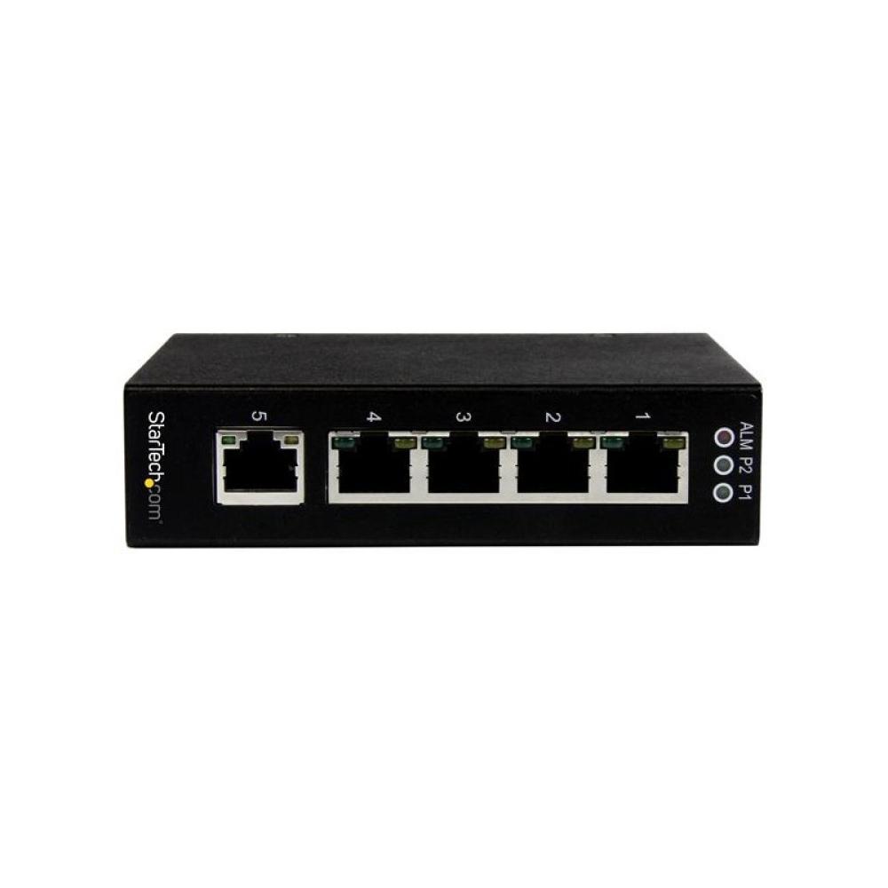 StarTech.com - Switch Conmutador Industrial Ethernet Gigabit No Gestionado de 5 Puertos RJ45 de Montaje en Pared o Carril DIN