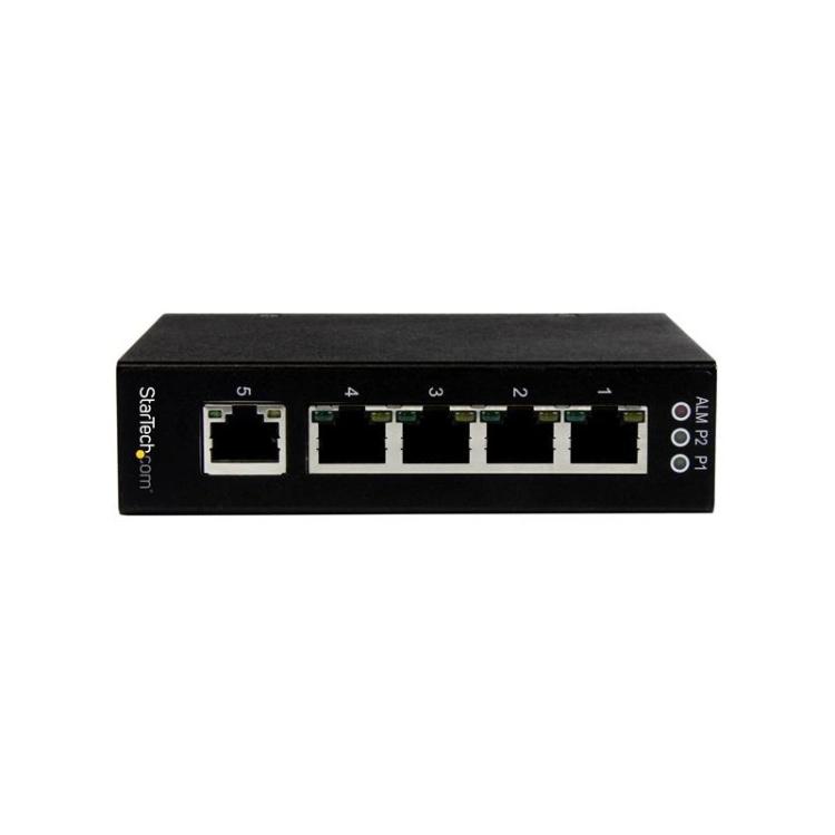 StarTech.com - Switch Conmutador Industrial Ethernet Gigabit No Gestionado de 5 Puertos RJ45 de Montaje en Pared o Carril DIN