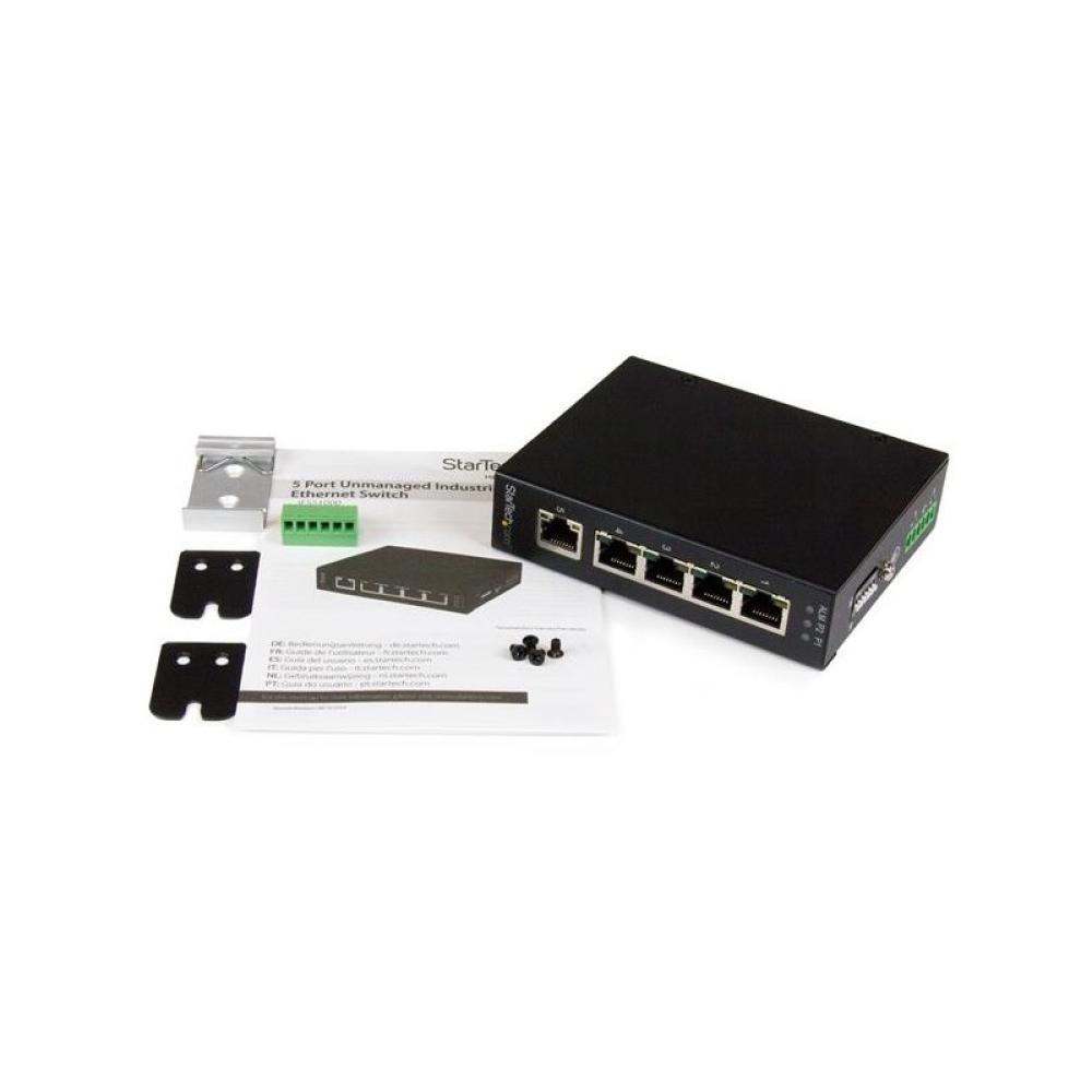 StarTech.com - Switch Conmutador Industrial Ethernet Gigabit No Gestionado de 5 Puertos RJ45 de Montaje en Pared o Carril DIN