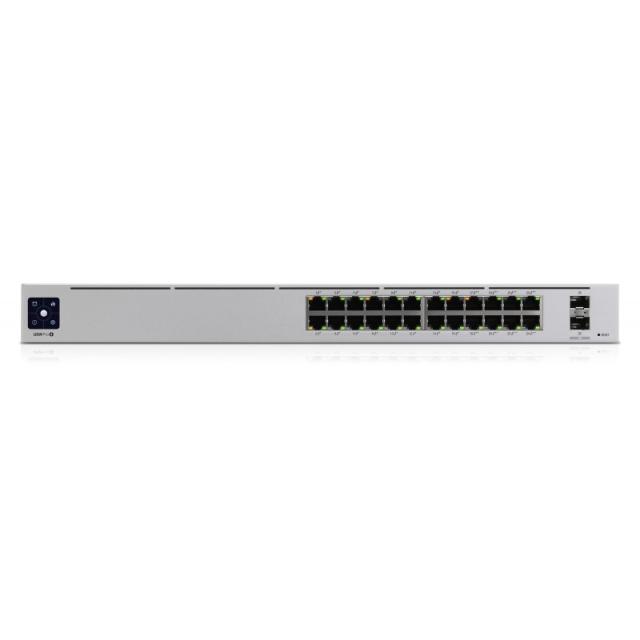 Ubiquiti - UniFi Pro 24-Port PoE Gestionado L2/L3 Gigabit Ethernet (10/100/1000) Energía sobre Ethernet (PoE) 1U Plata