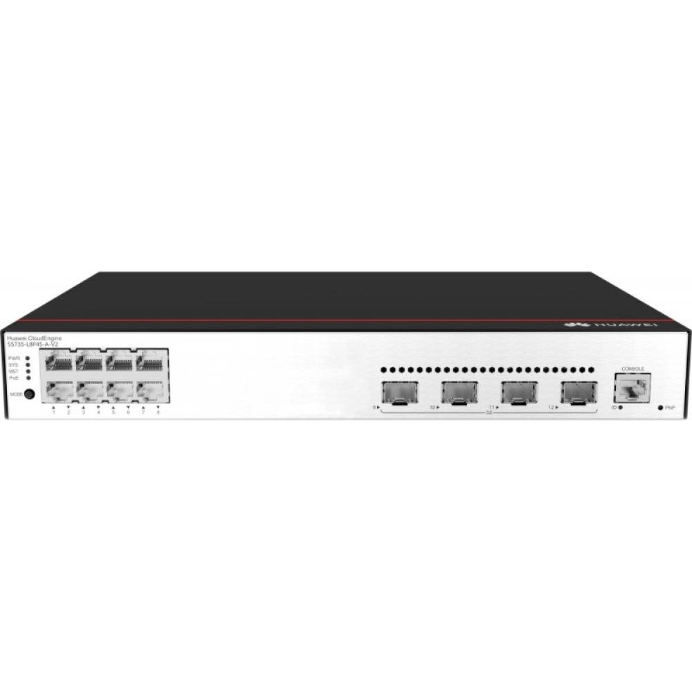 Huawei - CloudEngine S5735-L8P4S-A-V2 Gestionado Gigabit Ethernet (10/100/1000) Energía sobre Ethernet (PoE) 1U Negro, Plata