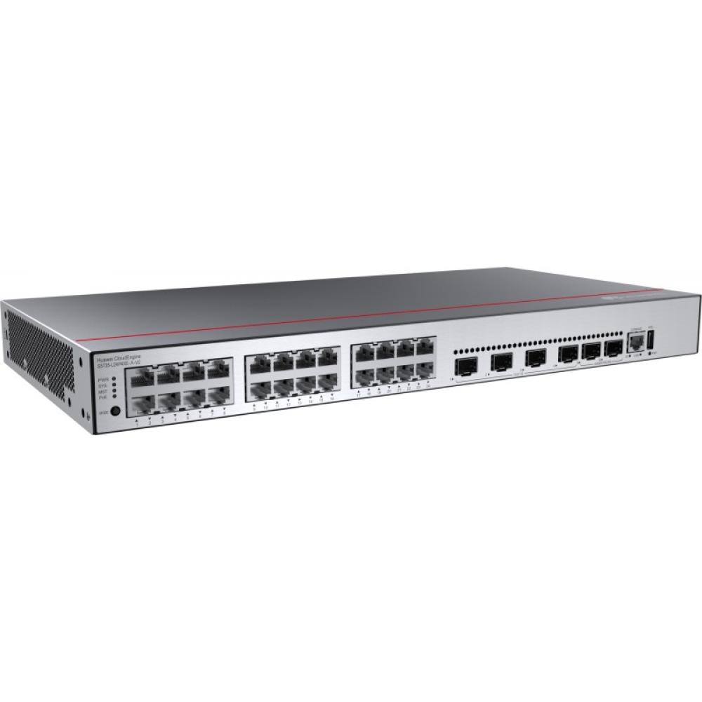 Huawei - CloudEngine S5735-L24P4XE-A-V2 Gestionado L3 Gigabit Ethernet (10/100/1000) Energía sobre Ethernet (PoE) 1U Negro, Plat