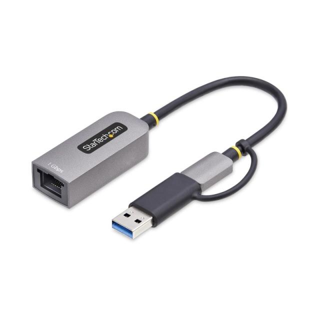 StarTech.com - Adaptador USB-C a Ethernet con Dongle USB-A - Adaptador de Red USB Tipo C - Adaptador Ethernet - 10/100/1000Mbps