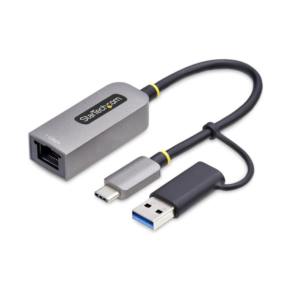 StarTech.com - Adaptador USB-C a Ethernet con Dongle USB-A - Adaptador de Red USB Tipo C - Adaptador Ethernet - 10/100/1000Mbps
