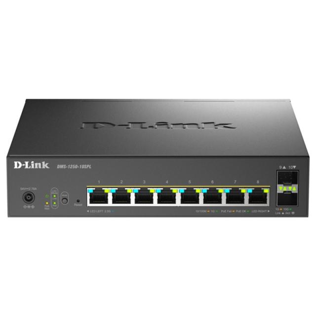 D-Link - DMS-1250-10SPL Gestionado L2/L3 2.5G Ethernet (100/1000/2500) Energía sobre Ethernet (PoE) Negro