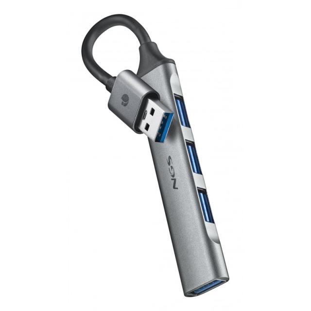 NGS - IHUB4 MICRO USB 3.2 Gen 1 (3.1 Gen 1) Type-A 5000 Mbit/s Plata