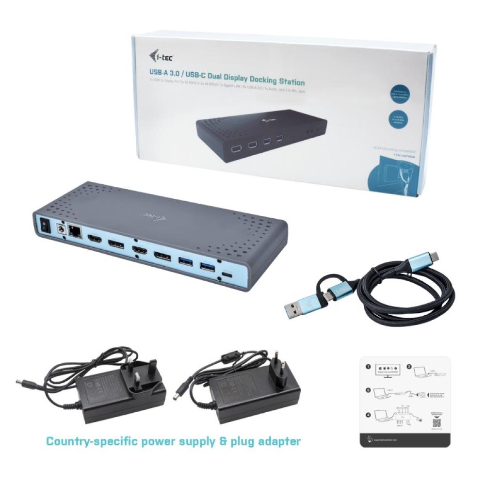 i-tec - USB 3.0 / USB-C / Thunderbolt 3 Dual Display Docking Station