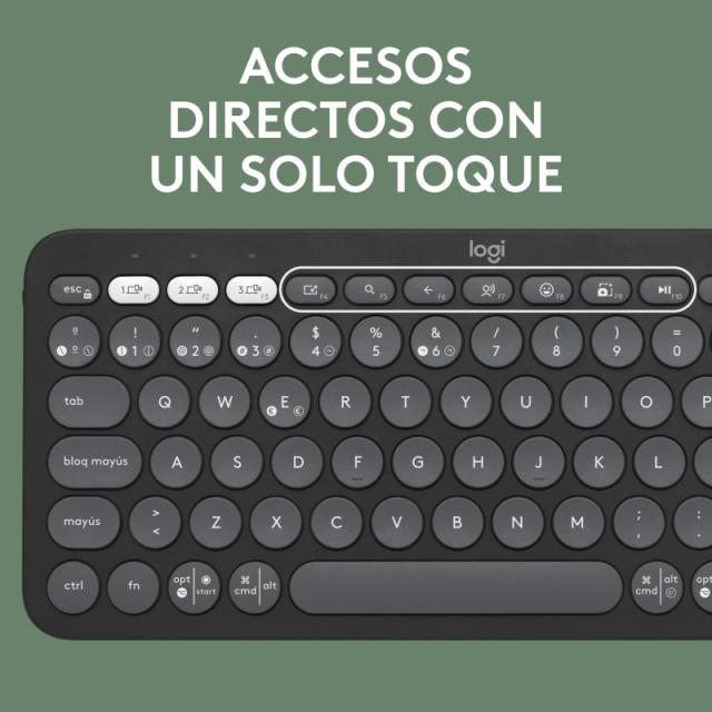 Logitech - 920-012227 teclado Ratón incluido Universal RF Wireless + Bluetooth QWERTY Español Grafito