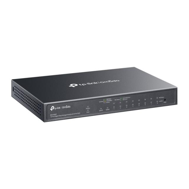 TP-Link - Omada ES210GMP switch Gestionado Gigabit Ethernet (10/100/1000) Energía sobre Ethernet (PoE) Negro
