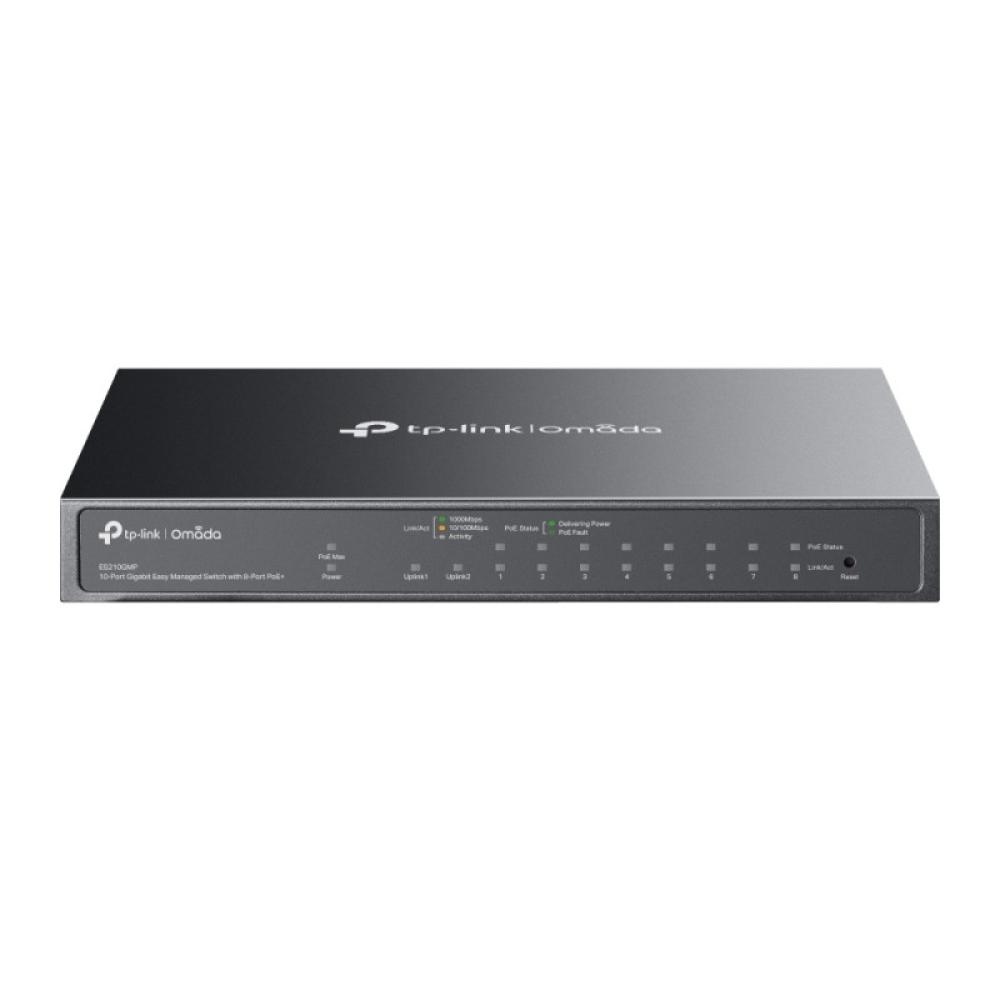 TP-Link - Omada ES210GMP switch Gestionado Gigabit Ethernet (10/100/1000) Energía sobre Ethernet (PoE) Negro