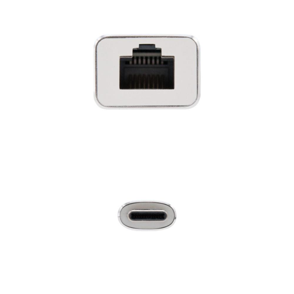 Nanocable - Conversor USB-C A Ethernet Gigabit 10/100/1000 Mbps. 15cm