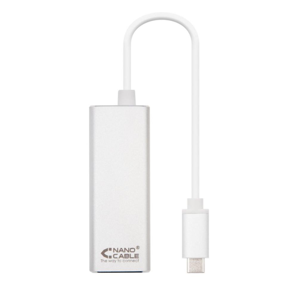 Nanocable - Conversor USB-C A Ethernet Gigabit 10/100/1000 Mbps. 15cm