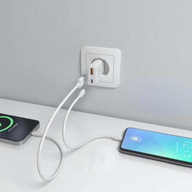 AISENS - ASCH-30W2P046-W cargador de dispositivo móvil Cámara digital, MP3, MP4, Teléfono móvil, Navegante, Portátil, Consola de