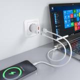 AISENS - ASCH-30W2P046-W cargador de dispositivo móvil Cámara digital, MP3, MP4, Teléfono móvil, Navegante, Portátil, Consola de