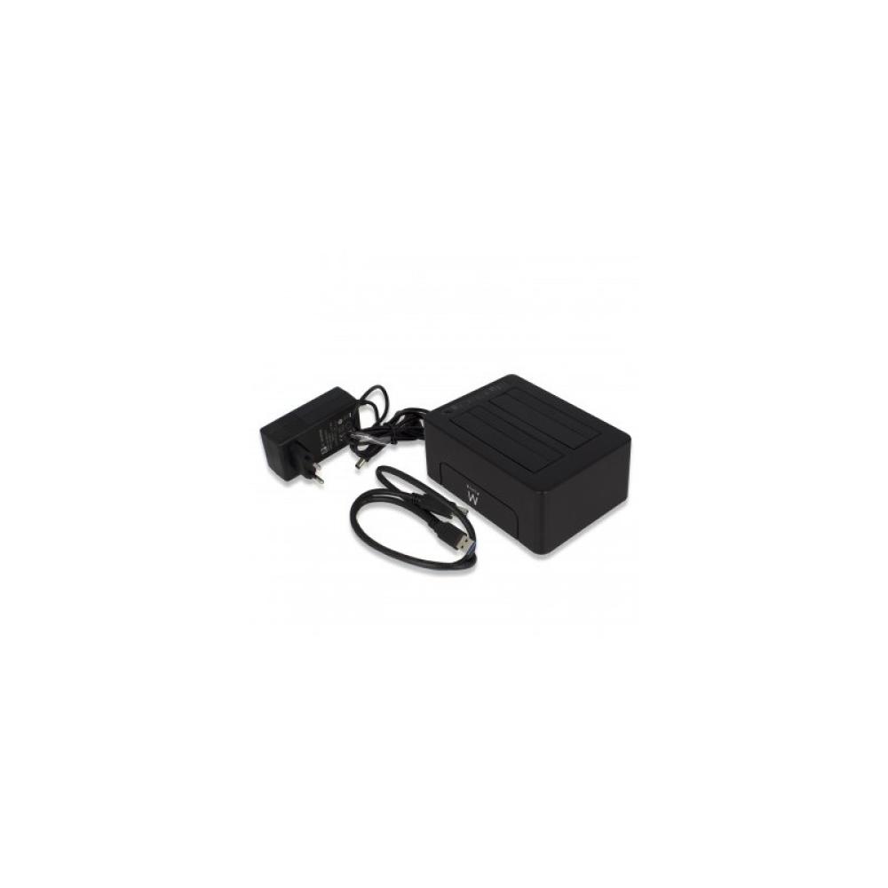 Ewent - EW7014 base de conexión para disco duro USB 3.2 Gen 1 (3.1 Gen 1) Type-A Negro