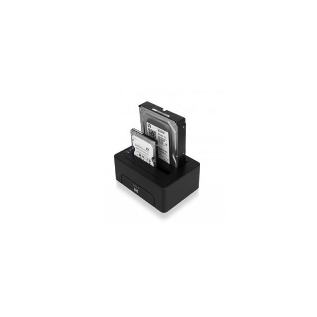 Ewent - EW7014 base de conexión para disco duro USB 3.2 Gen 1 (3.1 Gen 1) Type-A Negro