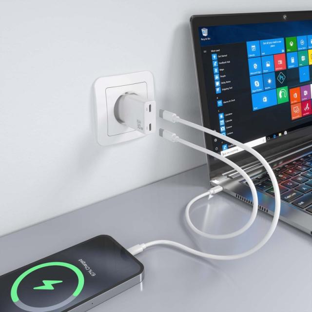 AISENS - ASCH-30W2P048-W cargador de dispositivo móvil Cámara digital, MP3, MP4, Teléfono móvil, Navegante, Portátil, Consola de