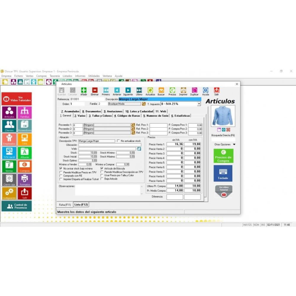 Doscar - TPV Comercio Version Completa Licencia Electronica