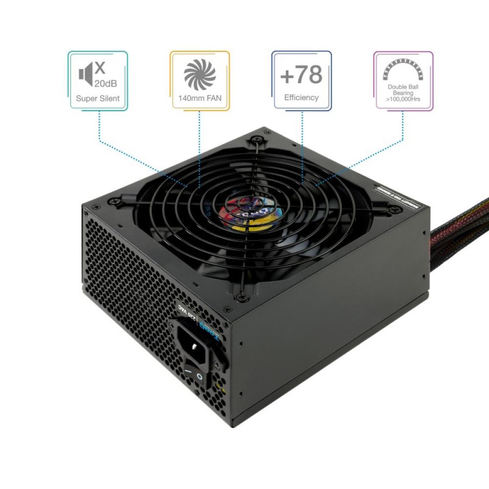 TooQ - TQAPOLO-750SP unidad de fuente de alimentación 750 W 20+4 pin ATX ATX Negro