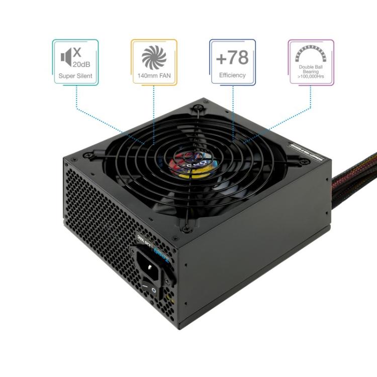 TooQ - TQAPOLO-750SP unidad de fuente de alimentación 750 W 20+4 pin ATX ATX Negro