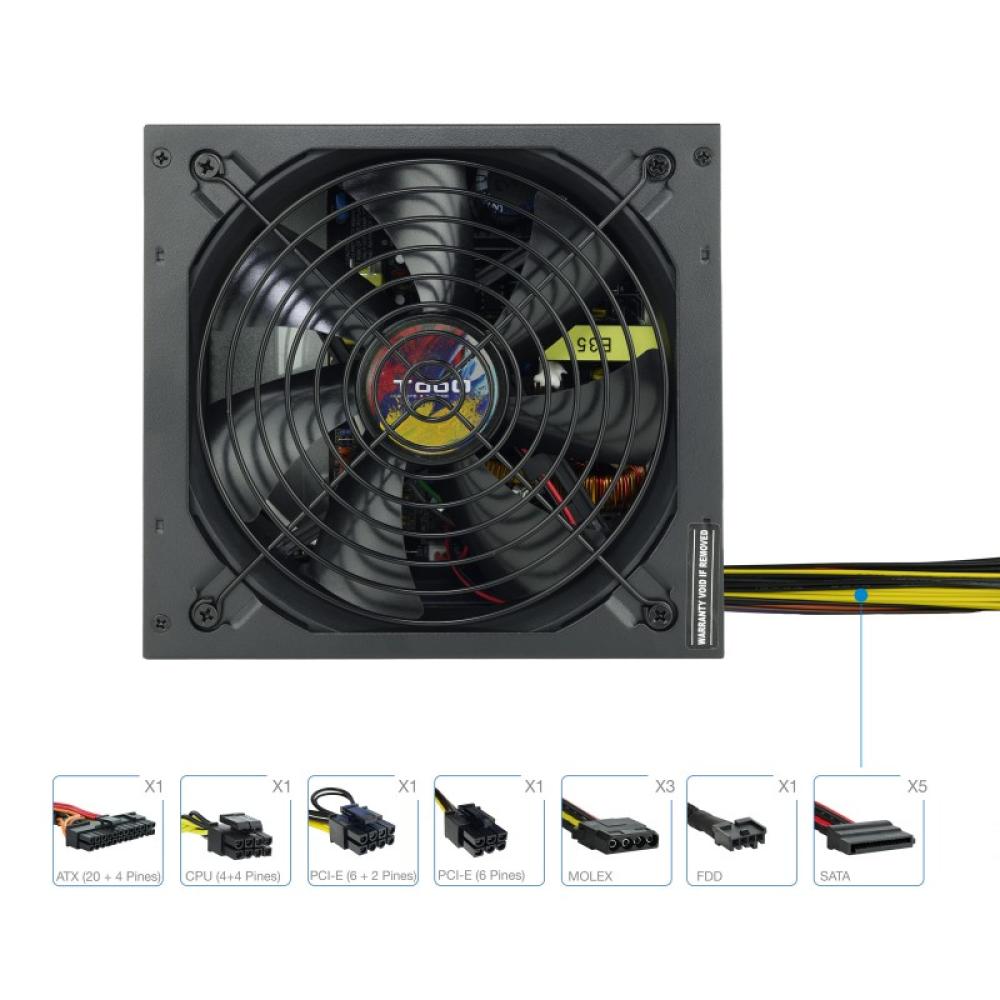 TooQ - TQAPOLO-700SP unidad de fuente de alimentación 700 W 20+4 pin ATX ATX Negro