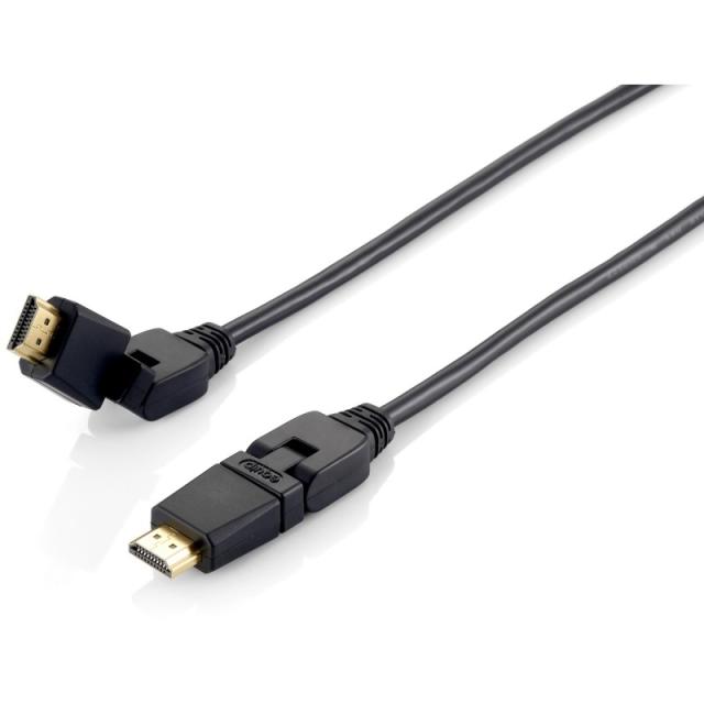 Equip - 119362 Cable HDMI 2.0 giratorio, 2,0 m, conector giratorio, 4K/60 Hz