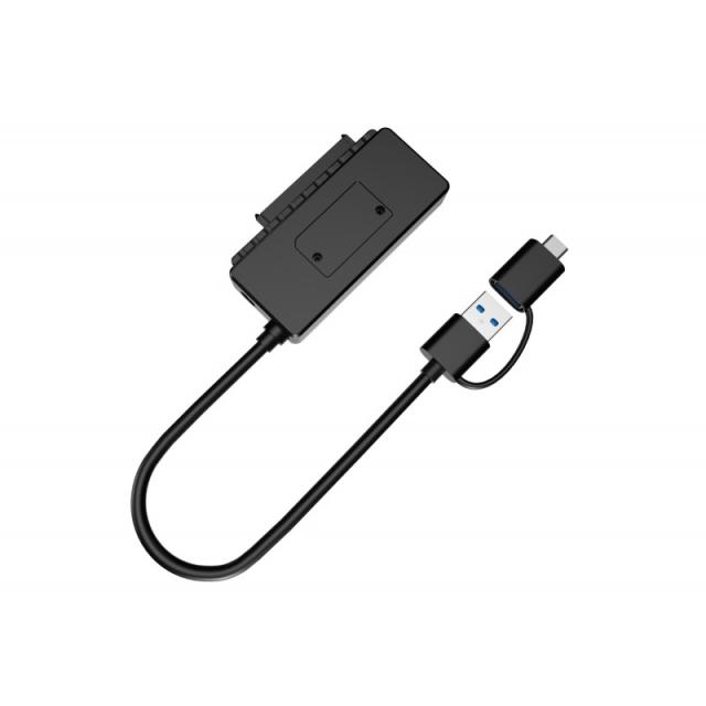 Conceptronic - ABBY21B cambiador de género para cable USB Type-A SATA 22-pin Negro