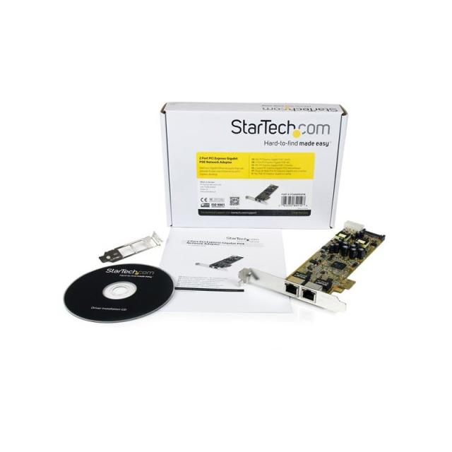 StarTech.com - Tarjeta Adaptador de Red PoE/PSE PCI Express PCIe Gigabit Ethernet con 2 Puertos RJ45