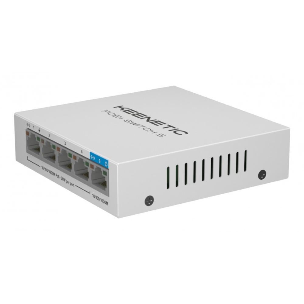Keenetic - Switch Gigabit de 5 puertos con 4 puertos PoE+ y asignación de energía de 60 W
