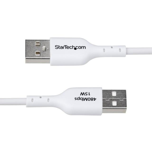 StarTech.com - Cable Cargador USB-A a USB-C de 1m - Cable Adaptador USB-A a USB Tipo C - 3A - Cable de Carga y S - USB2AC1MNCWHE