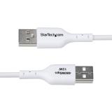 StarTech.com - Cable Cargador USB-A a USB-C de 1m - Cable Adaptador USB-A a USB Tipo C - 3A - Cable de Carga y S - USB2AC1MNCWHE