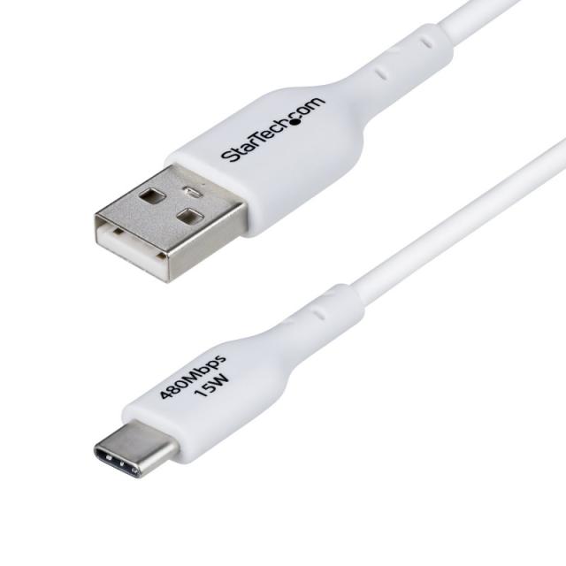 StarTech.com - Cable Cargador USB-A a USB-C de 1m - Cable Adaptador USB-A a USB Tipo C - 3A - Cable de Carga y S - USB2AC1MNCWHE
