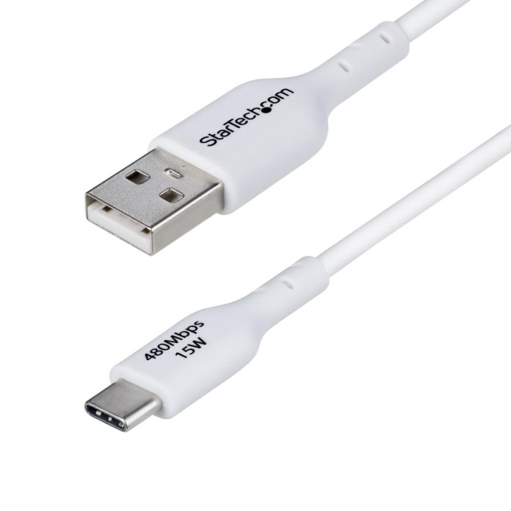 StarTech.com - Cable Cargador USB-A a USB-C de 1m - Cable Adaptador USB-A a USB Tipo C - 3A - Cable de Carga y S - USB2AC1MNCWHE